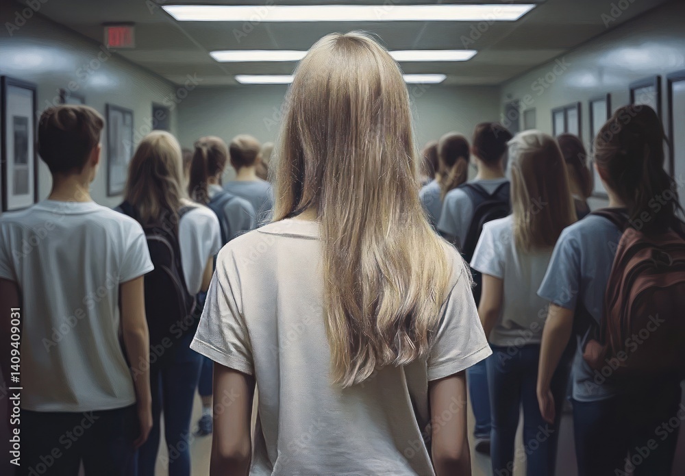 Obraz premium Bullying in Schools - Generative AI Artwork