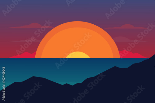 sunset over the mountains