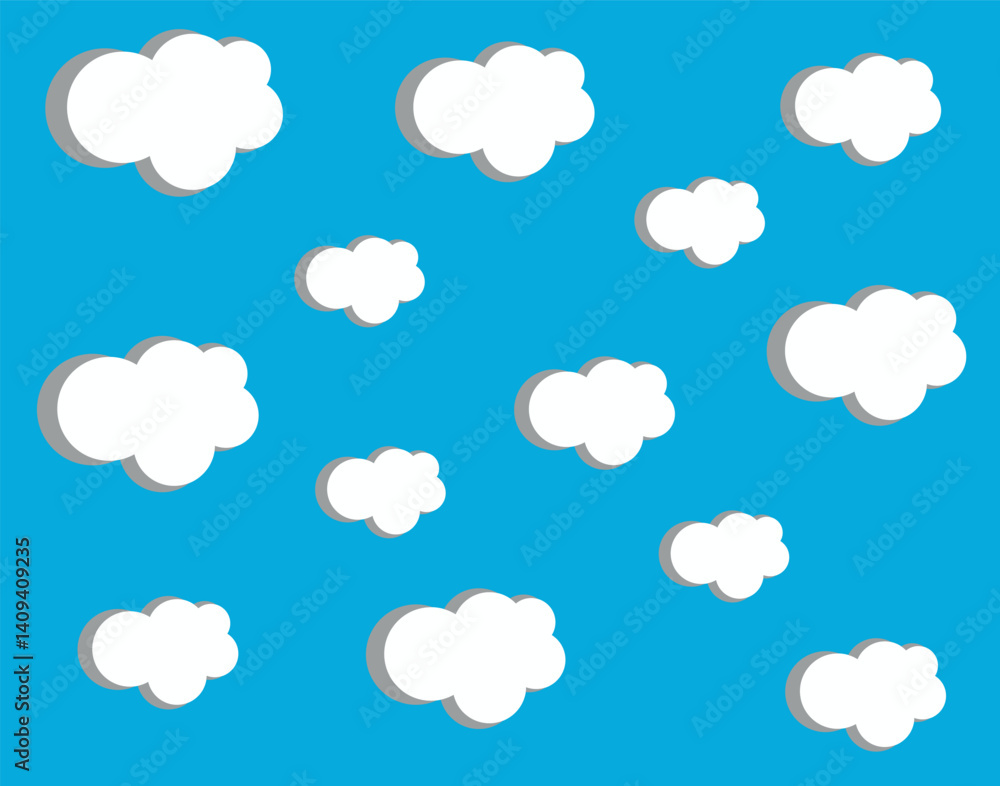 Fluffy White Clouds in Blue Sky – Outdoor Nature Scene Fluffy White Clouds in Blue Sky – Outdoor Nature Scene