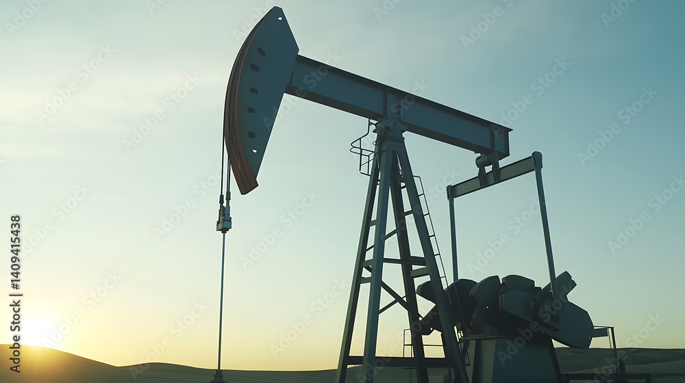 A close up of a pump jack on a wind swept plain. Featuring energy extraction and mechanical operation A close up of a pump jack on a wind swept plain. Featuring energy extraction and mechanical operation