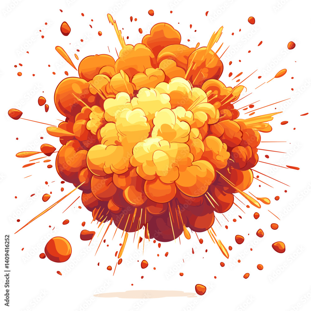 Obraz premium Vector illustration of a cartoon explosion isolated on a white background