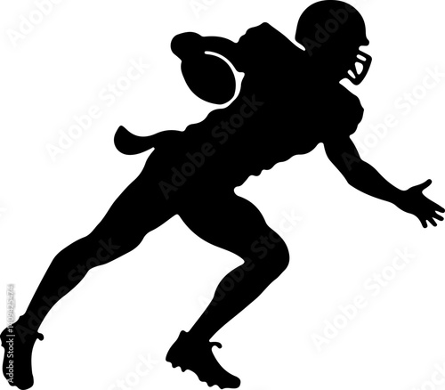 American Football Quarterback Silhouette in Action