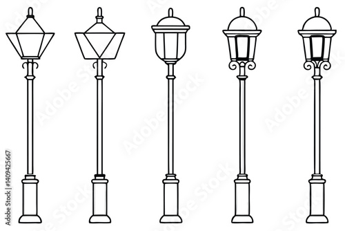 streetlamp line art design for modern cityscapes