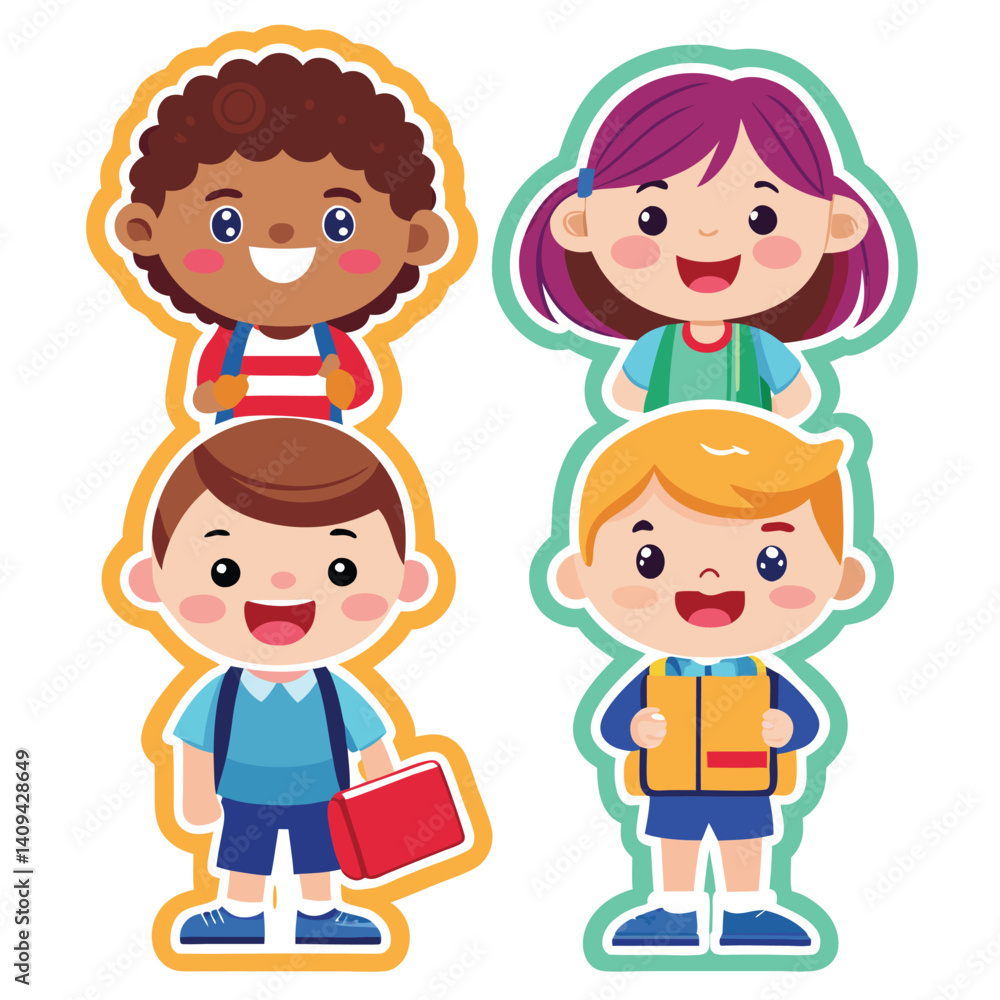 Happy kids ready for school Happy kids ready for school