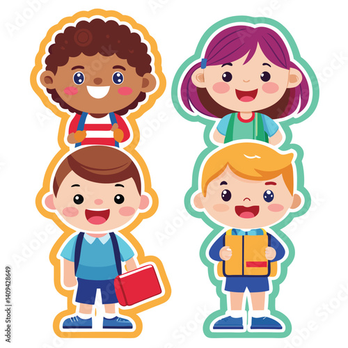 Happy kids ready for school