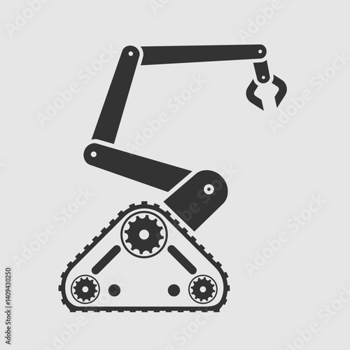 Robotic arm, hand manipulator silhouette symbol. Vector illustration