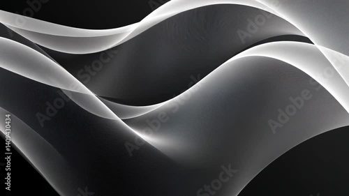 Wallpaper Mural Elegant Monochrome Abstract Design Flowing Lines and Movement in Light and Shadow, Showcasing Texture and Depth for Tranquil Experience. Torontodigital.ca