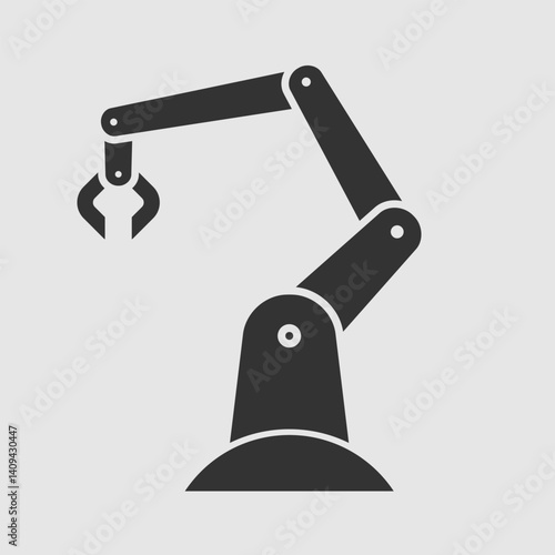 Robotic arm, hand manipulator silhouette symbol. Vector illustration
