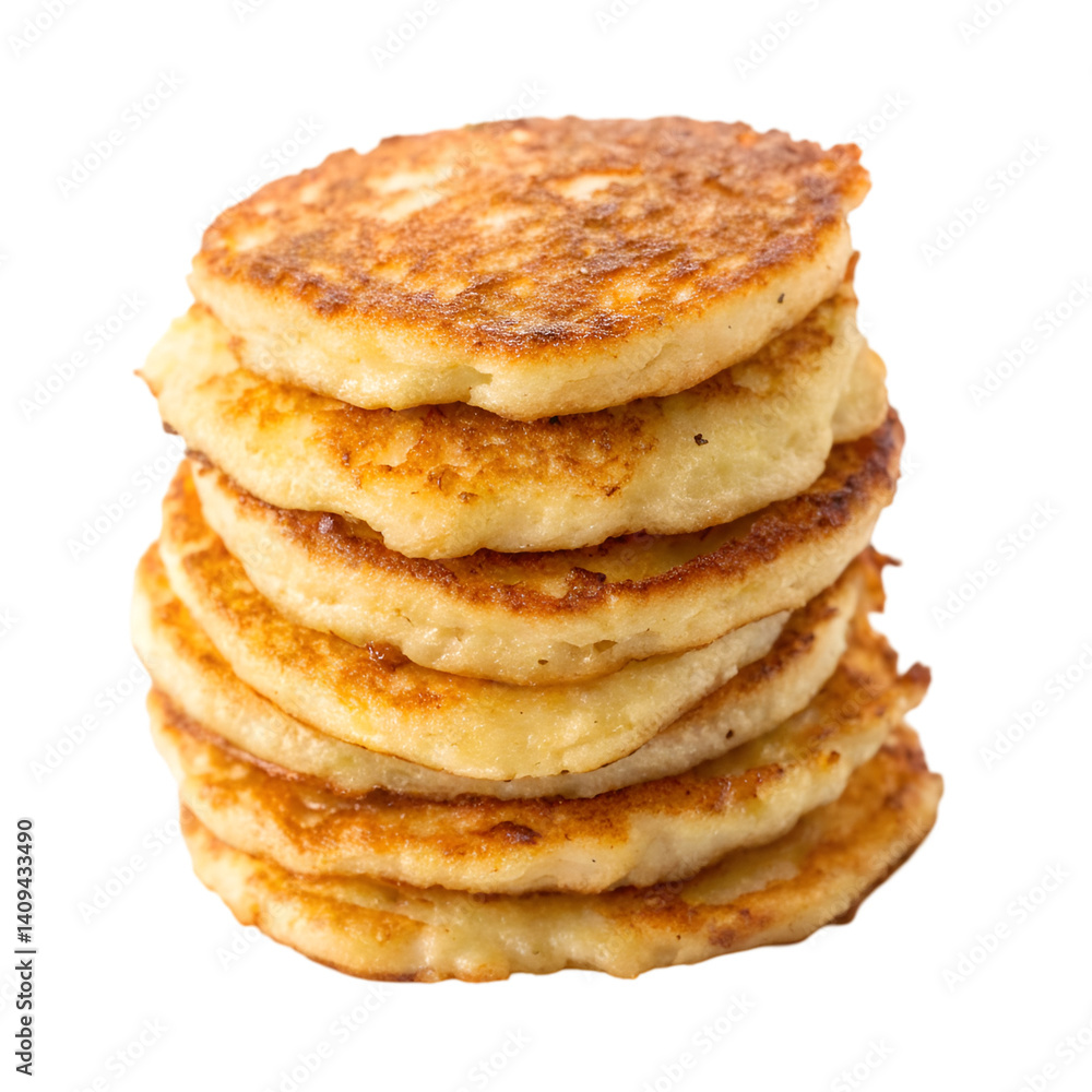 Stack of potato pancake isolated on transparent background Stack of potato pancake isolated on transparent background