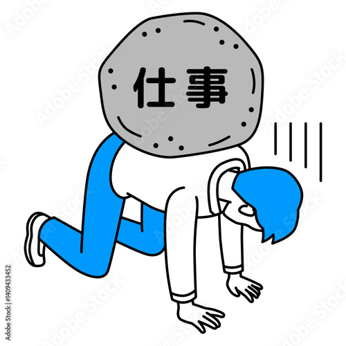 仕事のプレッシャーに押しつぶされそうになるカジュアルな男性