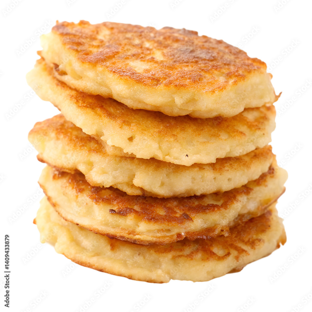 Stack of potato pancake isolated on transparent background Stack of potato pancake isolated on transparent background