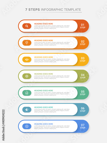 Modern Infographic Design Template with 7 Data Points