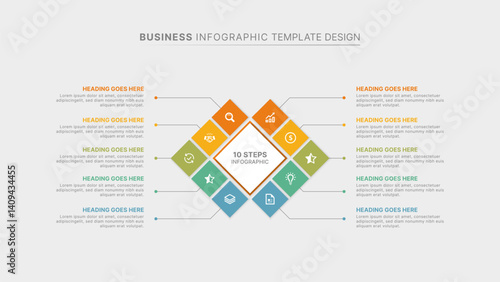 Modern Business Infographic Design Template with 10 Options