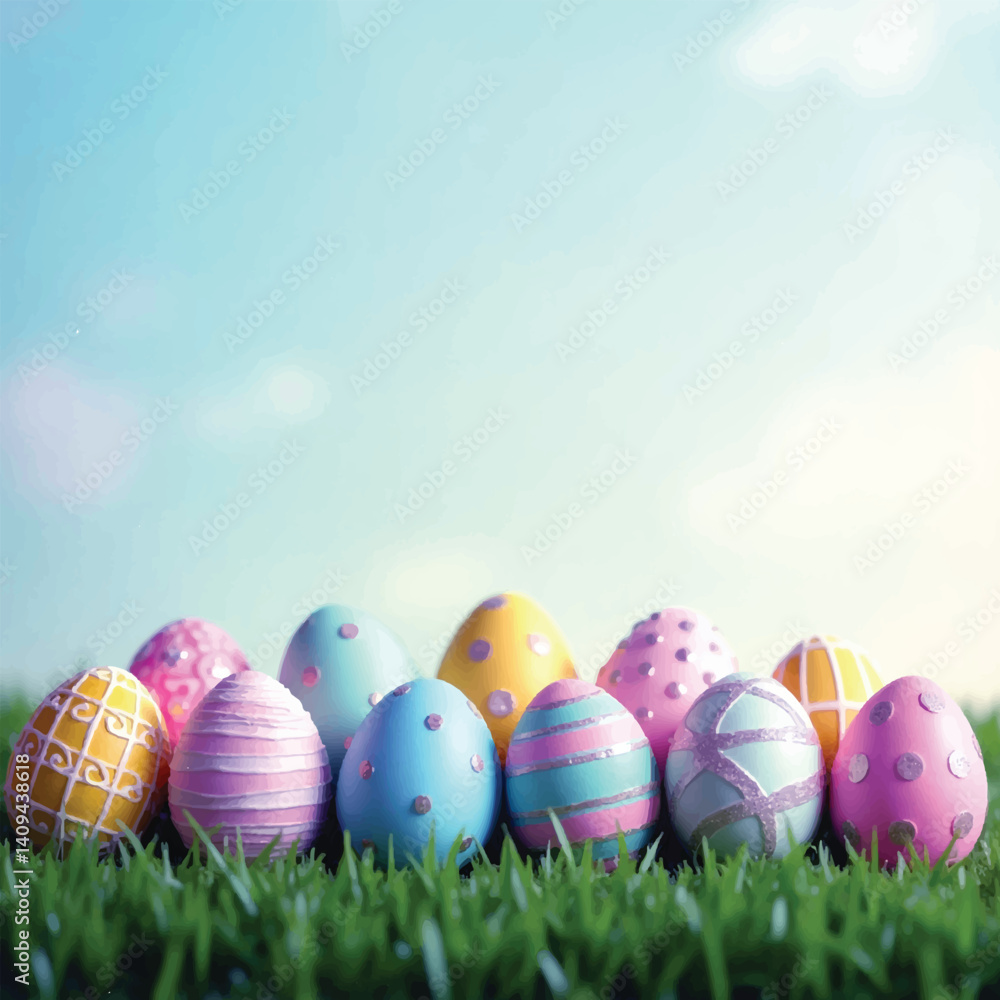 Fototapeta premium Easter Eggs background 