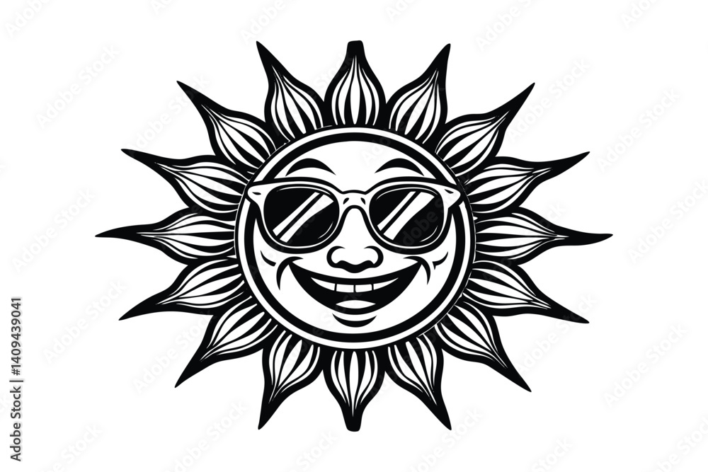 sun in sunglasses
