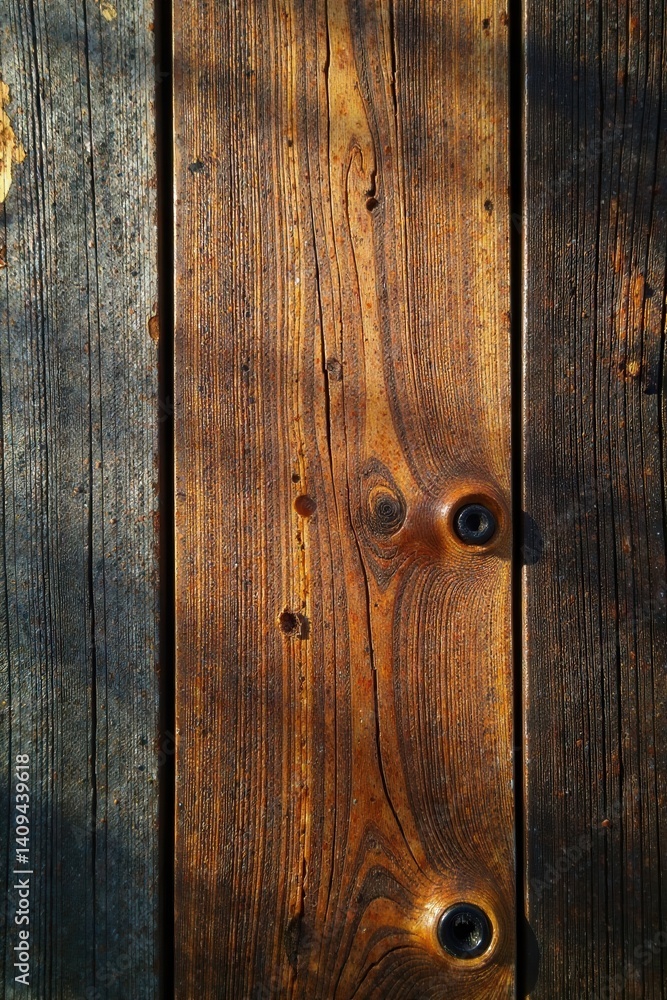 Fototapeta premium weathered wooden plank with tree bark texture, driftwood, forest, wood grain