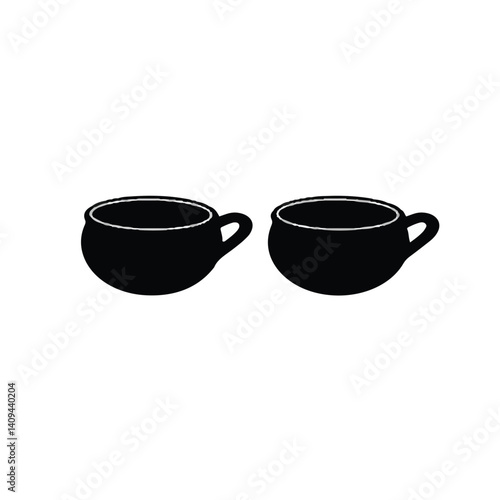 Cups Icon Vector – Simple and Stylish Tea or Coffee Mug Design for Café, Beverage, and Kitchen Projects