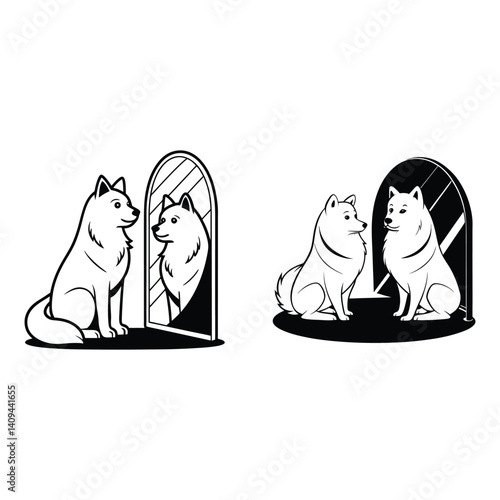 Samoyed dog sitting