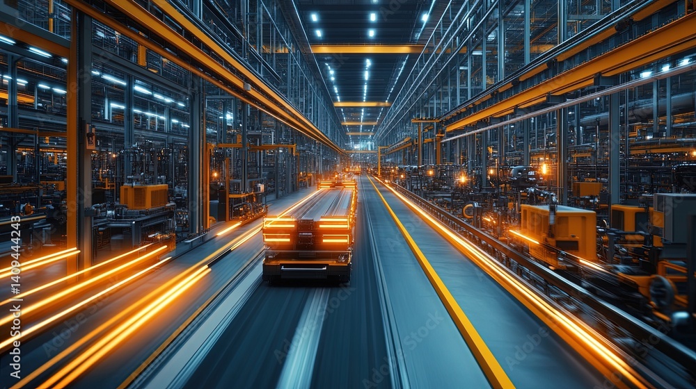 Automated Conveyor System in a Modern Factory