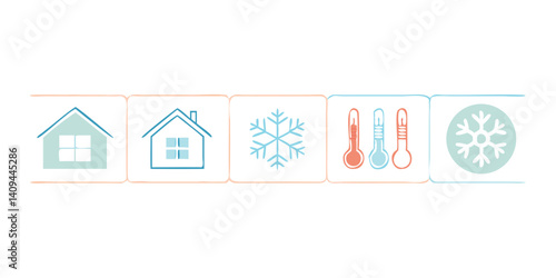 Smart home system with temperature and climate icons