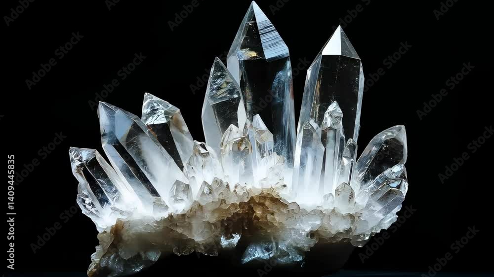 Gorgeous Quartz Crystal Cluster with Sharp Points and Luster Gorgeous Quartz Crystal Cluster with Sharp Points and Luster