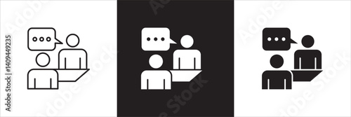 Business training icon. Business coaching icons. Icon symbol compatible for teaching, education, management, seminar, lecture, presentation, meeting, course, workshop. Vector illustration