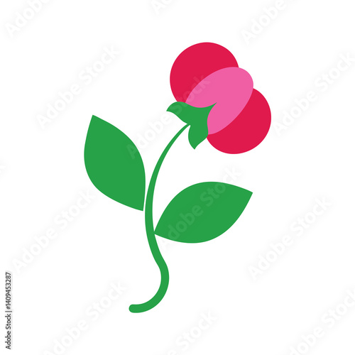 Sweet Pea Flower Icon Vector Illustration
