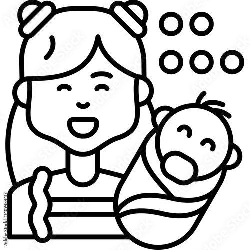 Babysitting Icon Vector Element