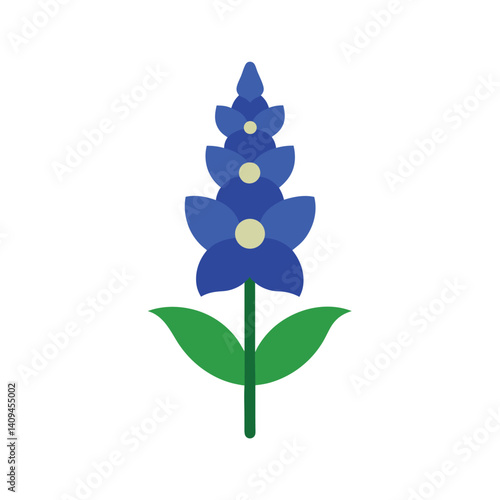 Delphinium Flower Icon Vector Illustration