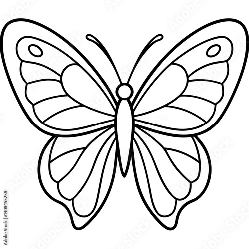 coloring page with a butterfly