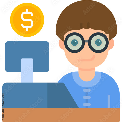 Cashier Icon Vector Element