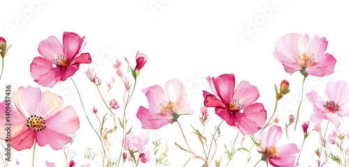 Wallpaper Mural PNG Pink flowers at the bottom illustration watercolor blossoms. Torontodigital.ca