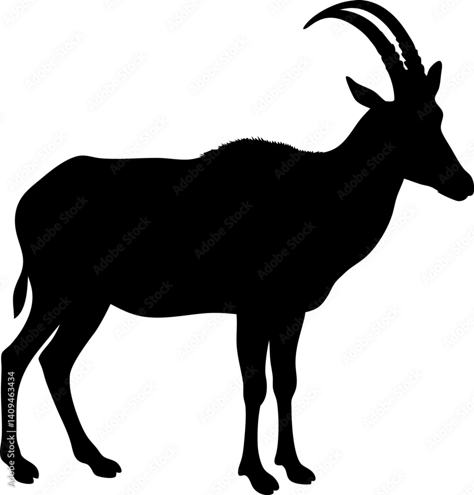 Obraz premium Majestic Sable Antelope Silhouette African Wildlife Animal Vector Illustration