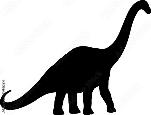 Majestic Sauropod Dinosaur Silhouette Prehistoric Animal Vector Graphic Illustration