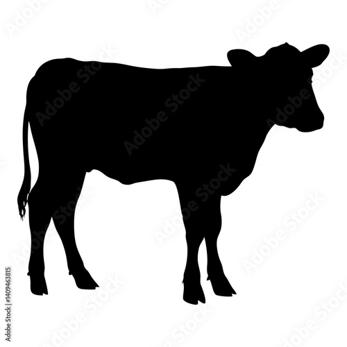 Young Calf Silhouette Farm Animal Cattle Livestock Graphic Design Element