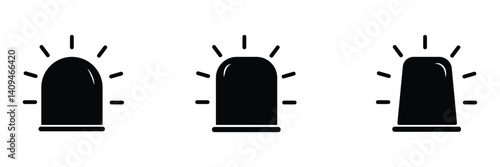 Siren icon set. emergency and ambulance symbol . emergency siren icon  . vector illustration . EPS 10 .