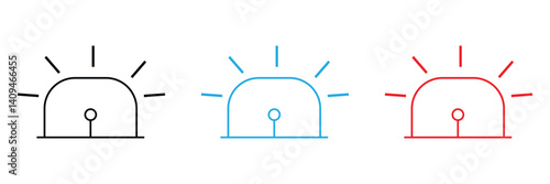 Siren icon set. emergency and ambulance symbol . emergency siren icon  . vector illustration . EPS 10 .