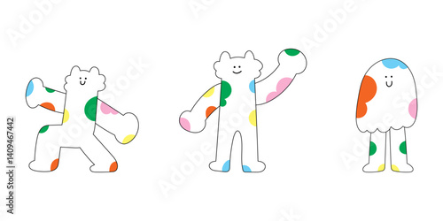 Cute cartoon doodle character. Funny cartoon character illustration. Vector design element for art, logo, social media, branding, print, sticker, poster, banner, ETC.