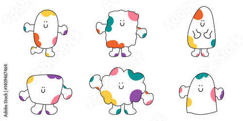 Cute cartoon doodle character. Funny cartoon character illustration. Vector design element for art, logo, social media, branding, print, sticker, poster, banner, ETC.