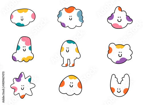 Cute cartoon doodle character. Funny cartoon character illustration. Vector design element for art, logo, social media, branding, print, sticker, poster, banner, ETC.