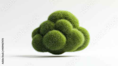 Soft Felt Fabric Thunderhead Icon on White Background