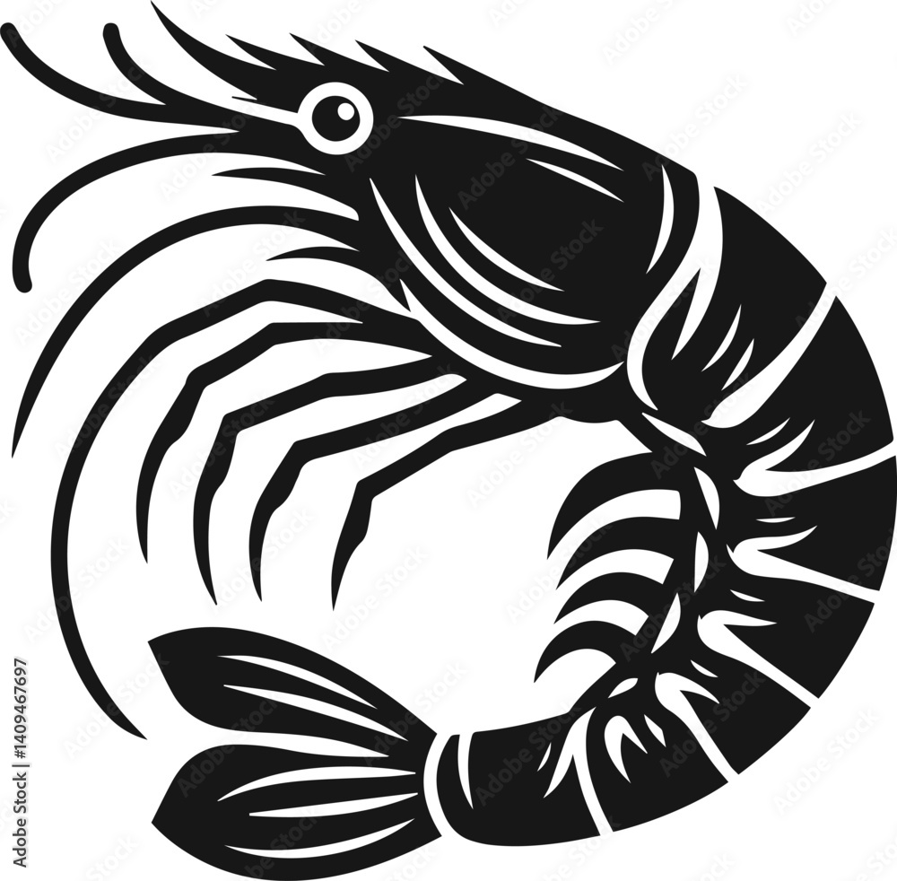 Simple Minimalist Prawn or Shrimp Vector Art, Elegant Shrimp Illustration on White or Transparent Background Simple Minimalist Prawn or Shrimp Vector Art, Elegant Shrimp Illustration on White or Transparent Background