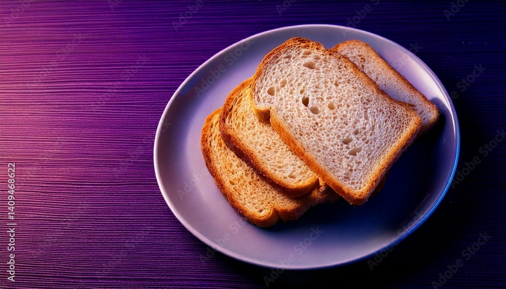 slices bread at plate at side background slices bread at plate at side background