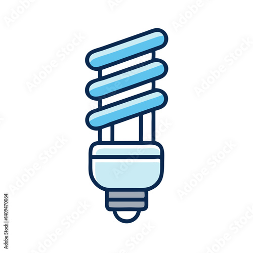 Compact Fluorescent Bulb Icon Representing Energy Efficiency and Sustainable Lighting
