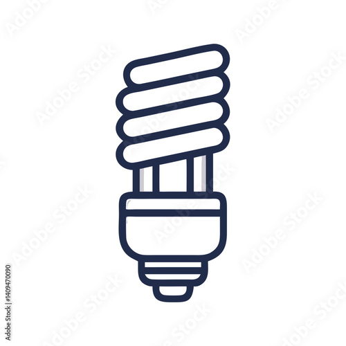Compact Fluorescent Bulb Icon Representing Energy Efficiency and Sustainable Lighting