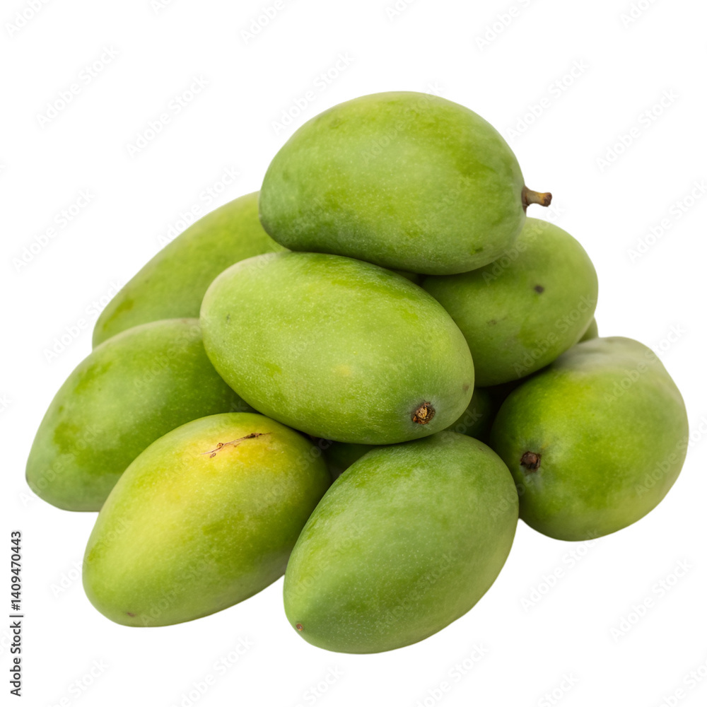 Pile of green mango isolated on transparent background Pile of green mango isolated on transparent background