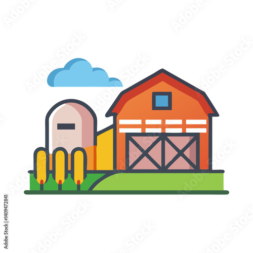 Farmhouse Icon Representing Rural Living and Agricultural Lifestyle