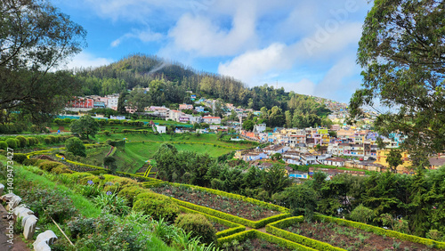Photography Hill station view from hill top stock photo