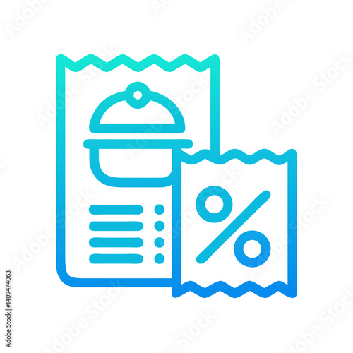 Food Discount Label Icon Representing Meal Offer and Promotional Pricing