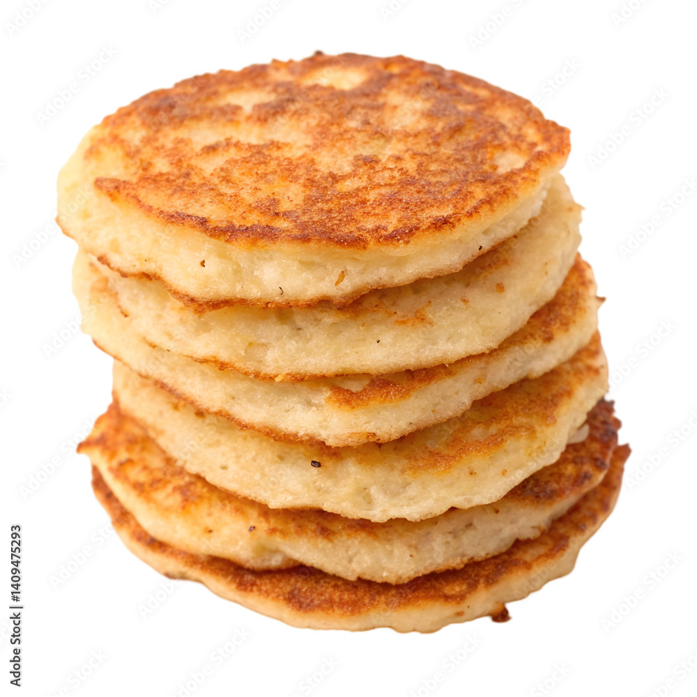 Stack of potato pancake isolated on transparent background Stack of potato pancake isolated on transparent background